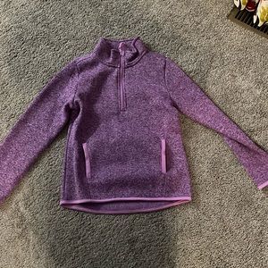 Athletic Works Purple Fleece Sweater With a Quarter Zipper and Pocket